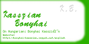 kasszian bonyhai business card